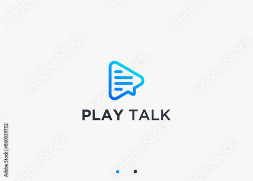 play chat logo design vector silhouette illustration