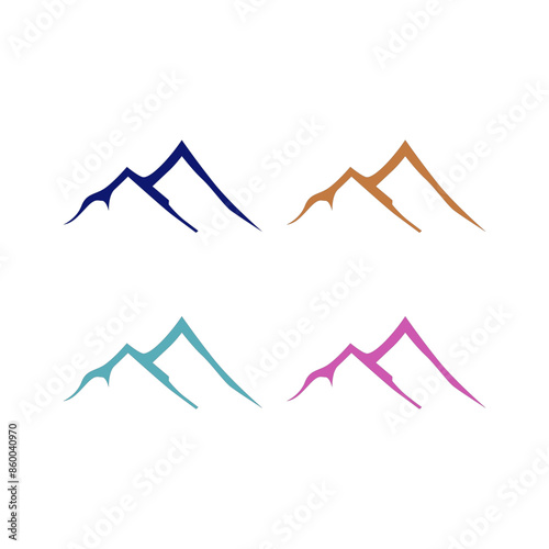 HIGH MOUNTAINS RESORT PEAK ADVENTURE TRAVEL SIGN SYMBOL CLIPART LOGO