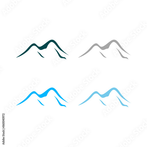 HIGH MOUNTAINS RESORT PEAK ADVENTURE TRAVEL SIGN SYMBOL CLIPART LOGO