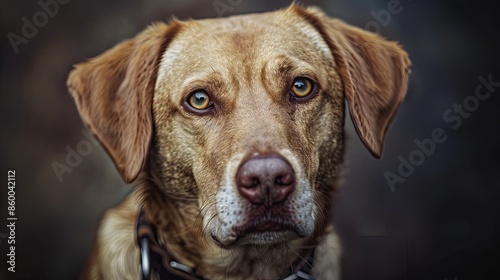 a dog with a dog collar portrait 