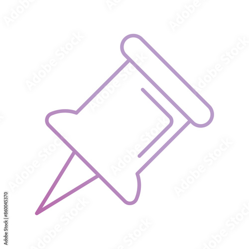 push pin icon with white background vector stock illustration