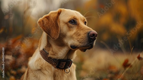 a dog with a dog collar portrait 