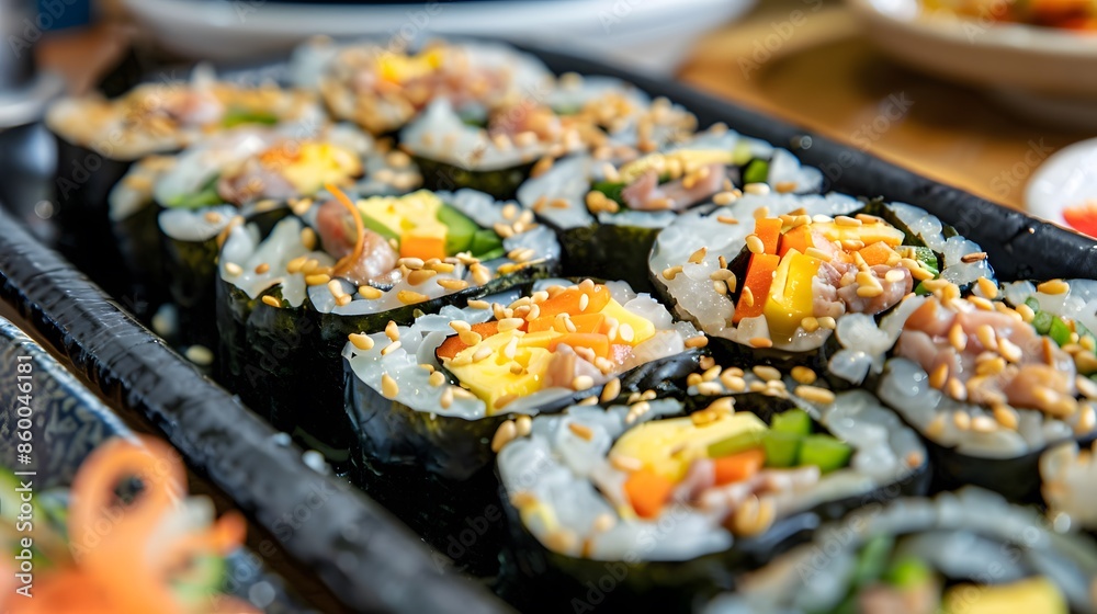 sushi with chopsticks sushi with chopsticks