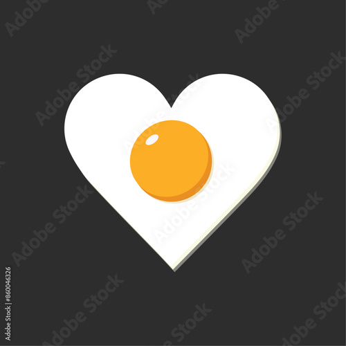 fried eggs in the shape of a heart. romantic breakfast