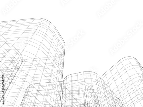 abstract 3d architecture vector illustration
