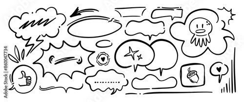 Hand drawn doodle vector set. Collection of cute hand drawn doodle.