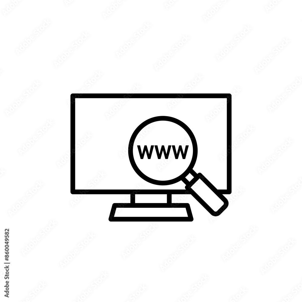 Online Search Icon Ideal for Internet Browsing and Research