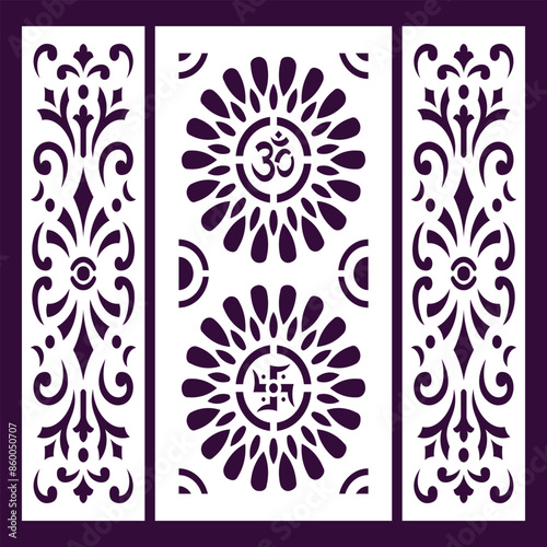 Om Jali design, Om cnc cut jali, corian jali for Temple Mandir door Window etc.	