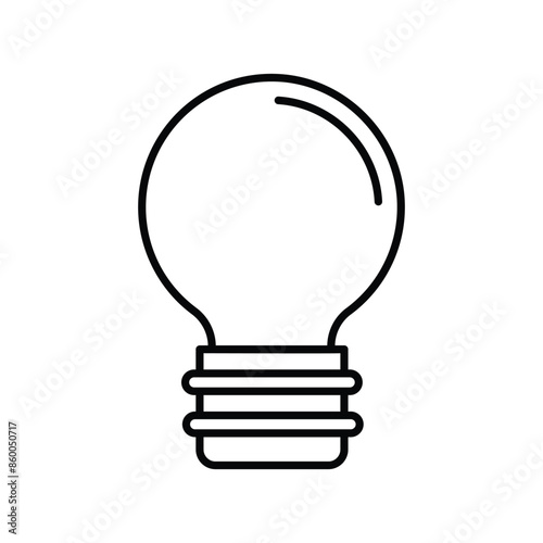 bulb icon with white background vector stock illustration