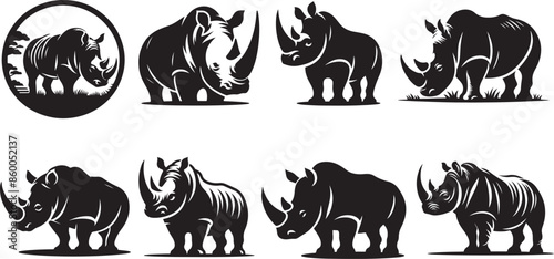 Rhinoceros Silhouette Icon Vector illustration