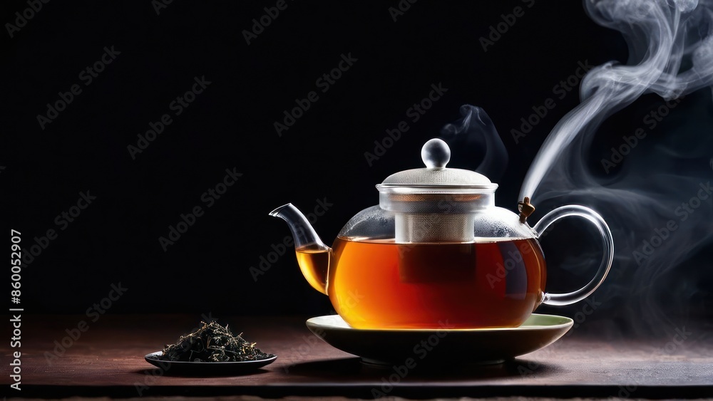 Elegant Essence, A Minimalist Portrait of Teapot and Smoky Brew Elegant Essence, A Minimalist Portrait of Teapot and Smoky Brew