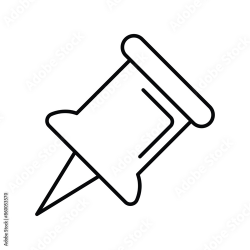 push pin icon with white background vector stock illustration