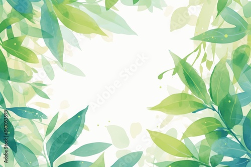 Watercolor Green Leaves Frame