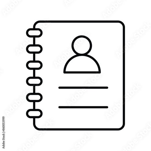 contact book icon with white background vector stock illustration