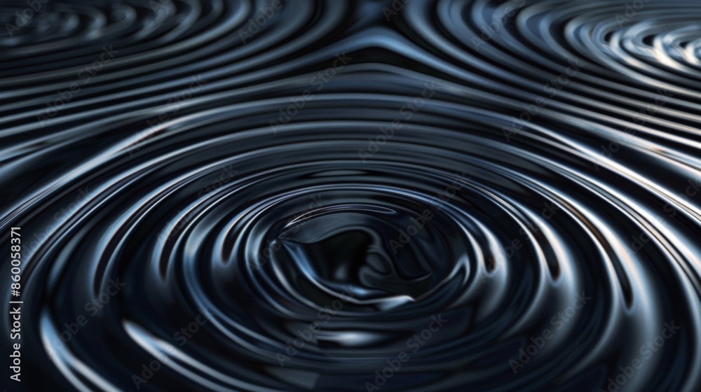 art of solid black background and iridescent ripples spreading across its surface forming concentric patterns. art of solid black background and iridescent ripples spreading across its surface forming concentric patterns.