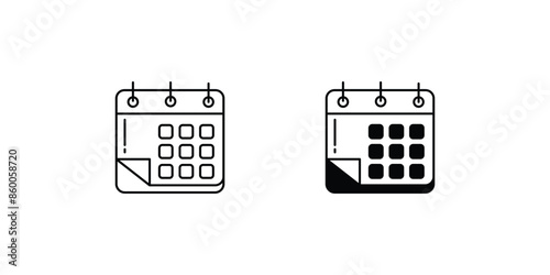 calender icon with white background vector stock illustration