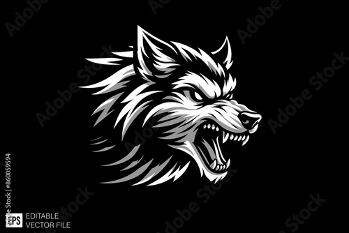Wolf head vector design 