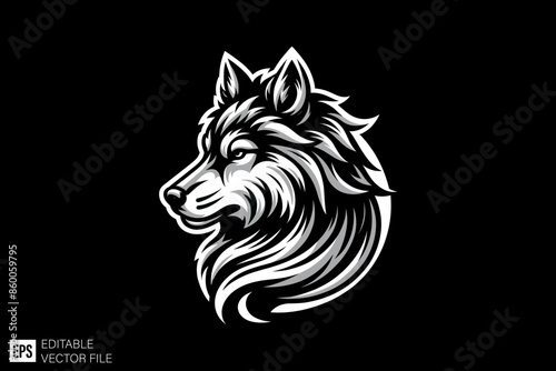 Wolf head vector design 