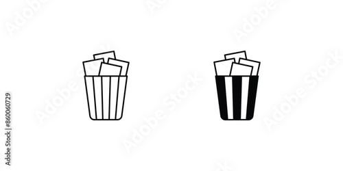 trash icon with white background vector stock illustration