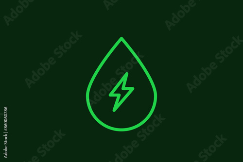 water energy illustration in flat style design. Vector illustration.