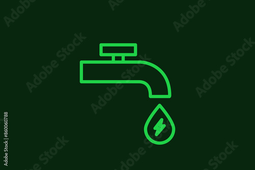 water energy illustration in flat style design. Vector illustration.