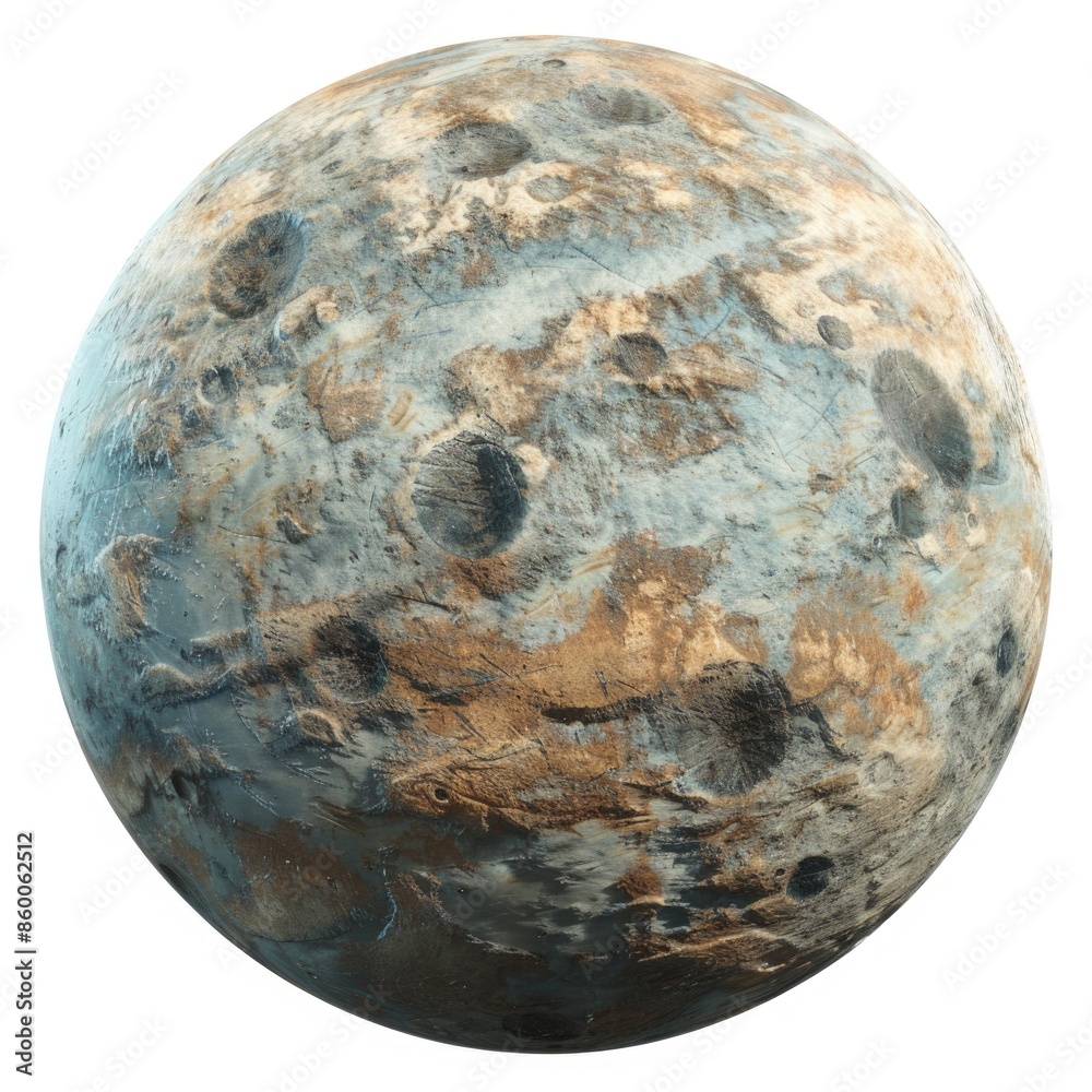 A close-up shot of a planet on a white background, perfect for use in space-themed designs and illustrations A close-up shot of a planet on a white background, perfect for use in space-themed designs and illustrations