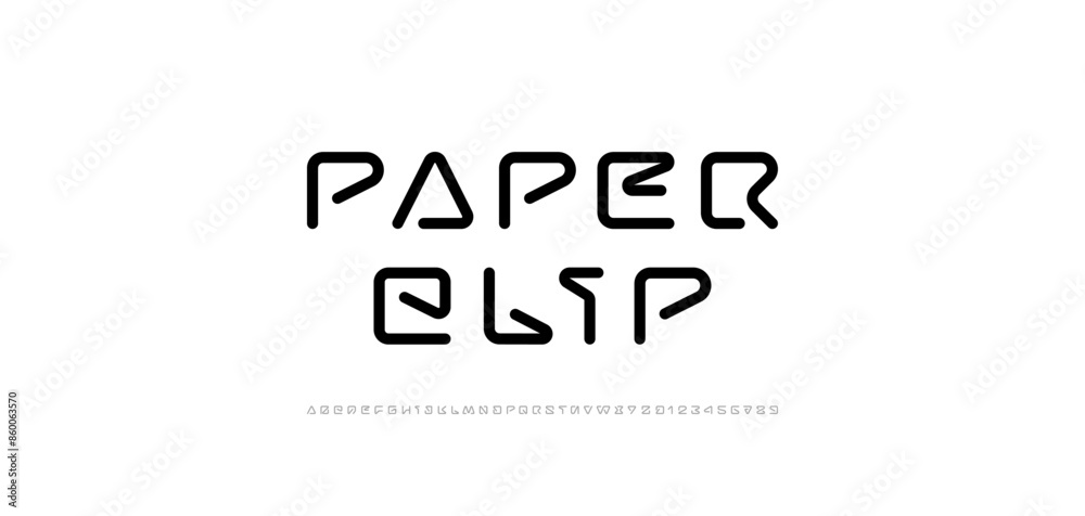 Fototapeta premium Digital alphabet font made techno cyber style