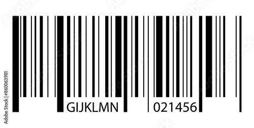 Example of black barcode label