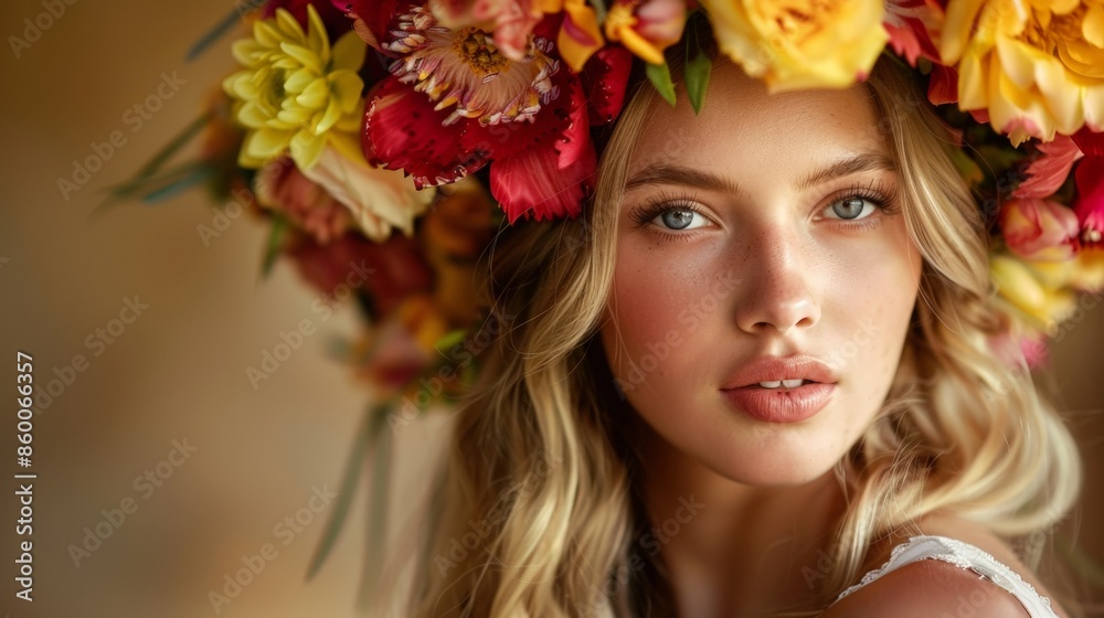 Elegant Bride Wears Floral Wreath at Stylish Wedding Elegant Bride Wears Floral Wreath at Stylish Wedding