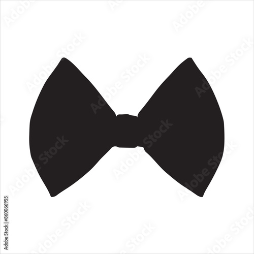 Bow vector silhouette isolated on white background. Bow icon illustration design.
