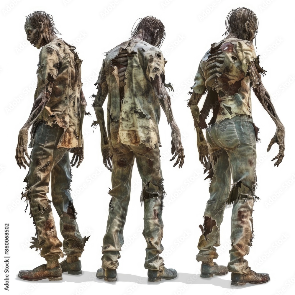 A group of undead individuals stand side by side, a ghastly sight A group of undead individuals stand side by side, a ghastly sight