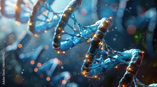 Blue helix human DNA structure