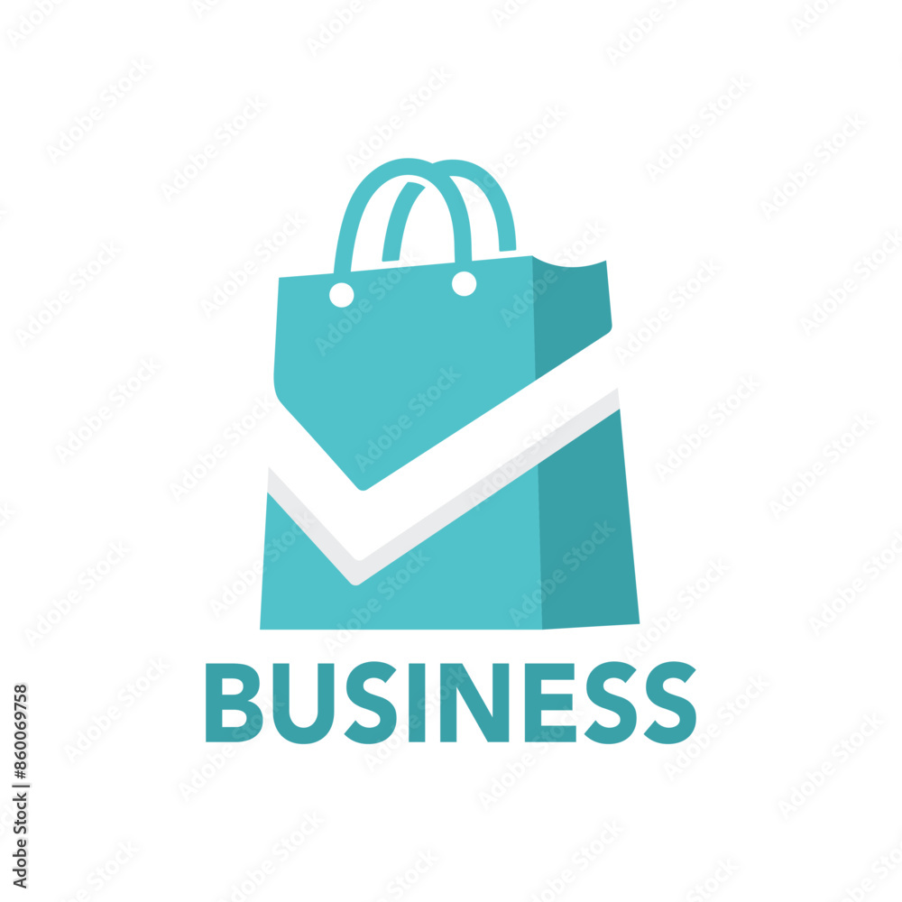 Ecommerce bag check. Shopping logo design Ecommerce bag check. Shopping logo design