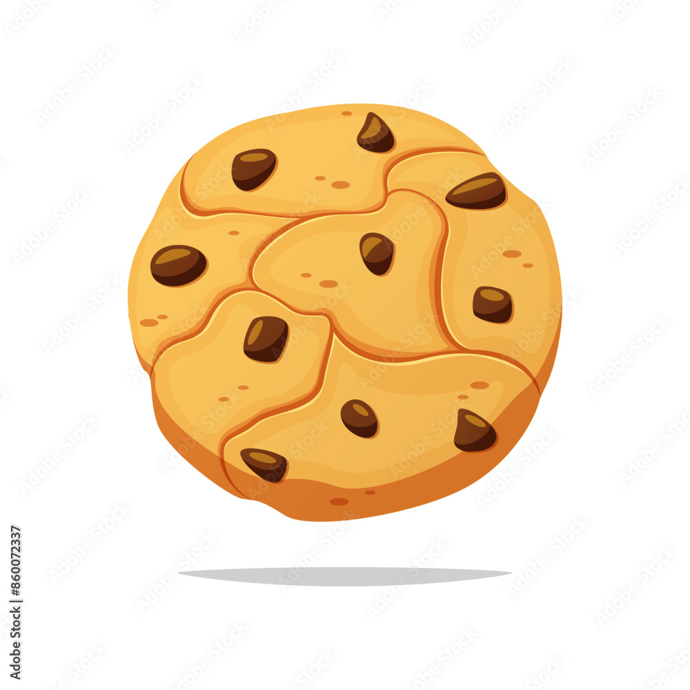 Fototapeta premium Cookies with chocolate chips vector isolated on white background.