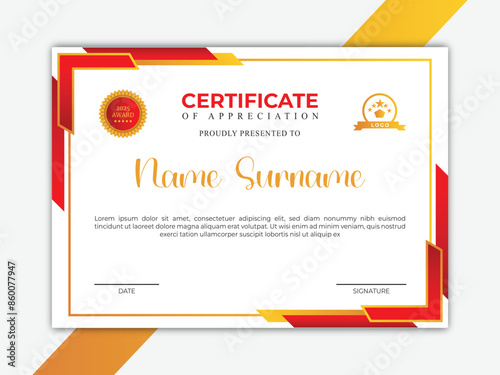 Creative new certificate design template and vector file.