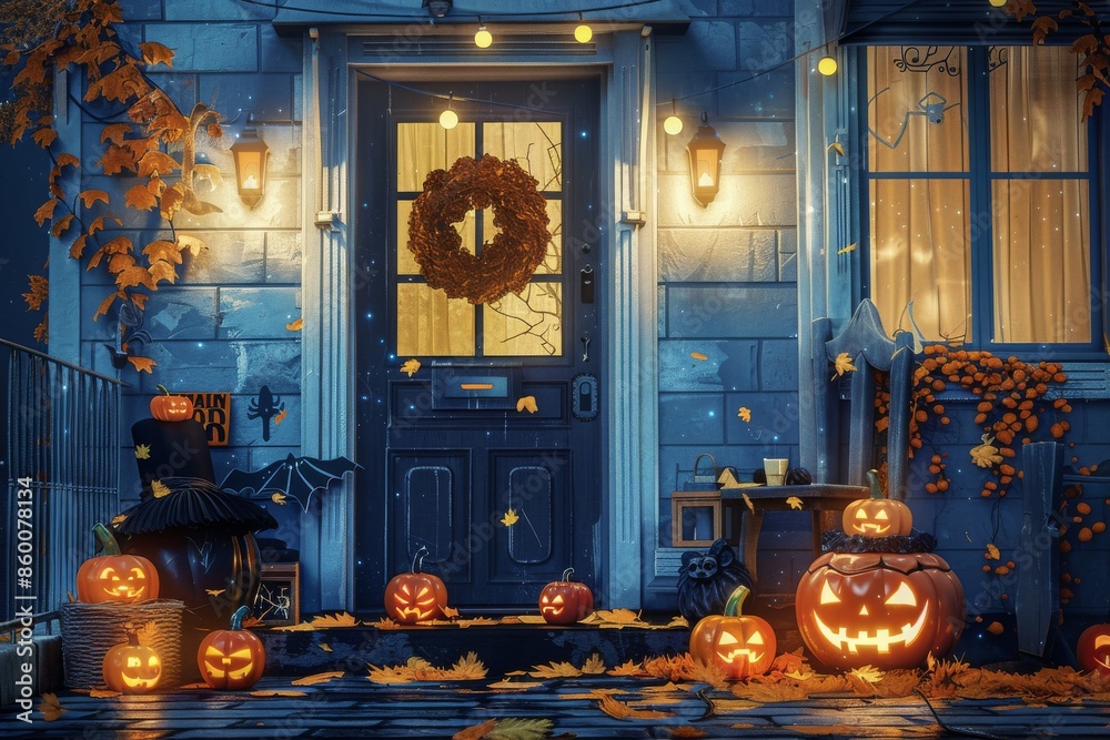 Obraz premium Trick or Treat Scavenger Hunt Poster with Clues