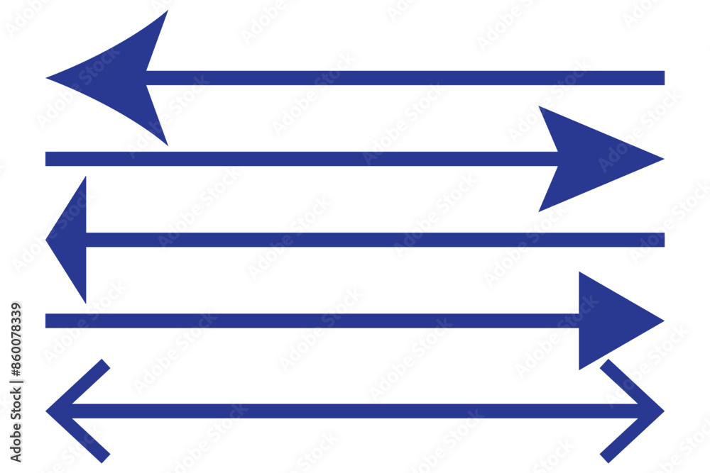 Horizontal dual sided long straight arrow signs. Black, red, stock pointer, direction, position symbol and double arrow icon isolated on white background. Vector graphic illustration. In eps 10. Horizontal dual sided long straight arrow signs. Black, red, stock pointer, direction, position symbol and double arrow icon isolated on white background. Vector graphic illustration. In eps 10.