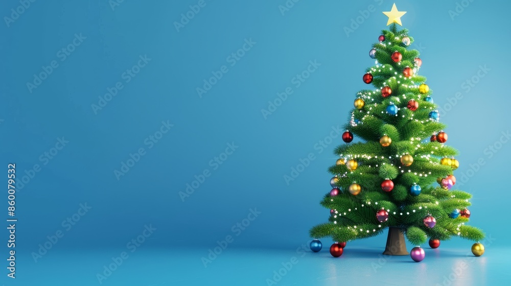 Cozy Winter Scene with Decorated Tree Generative AI