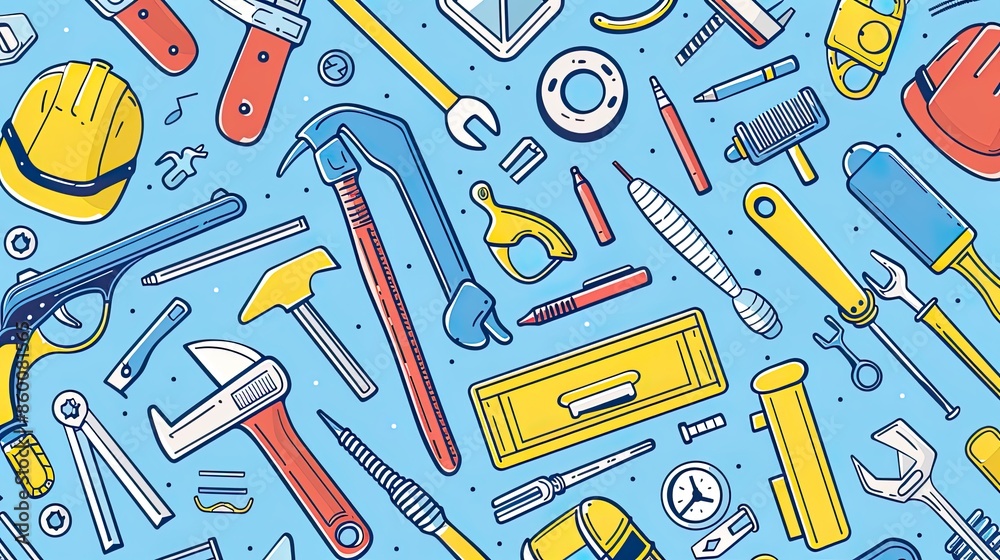 Engineering Tools and Blueprint Background Engineering Tools and Blueprint Background
