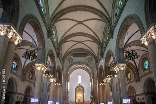 フィリピンマニラにあるマニラ大聖堂の美しい風景Beautiful scenery of Manila Cathedral in Manila, Philippines