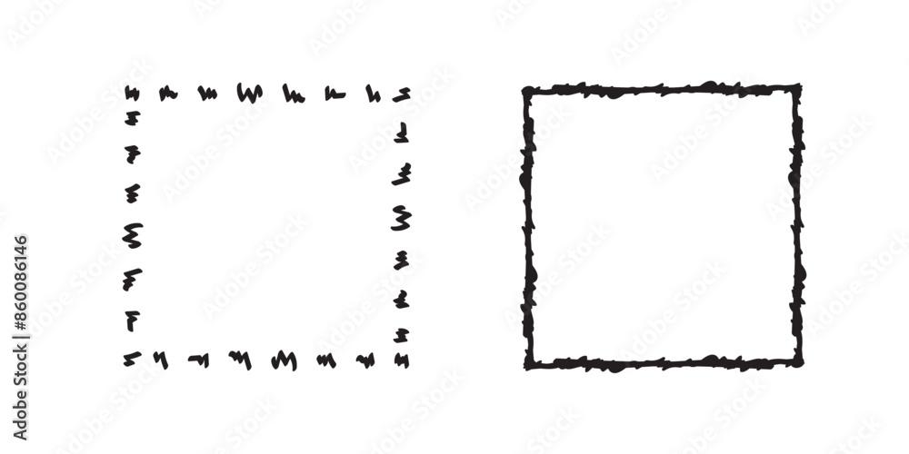 Square doodle frames,hand-drawn monograms.Edgings and cadres with simple sketchy design elements.Isolated. Vector illustration. Square doodle frames,hand-drawn monograms.Edgings and cadres with simple sketchy design elements.Isolated. Vector illustration.