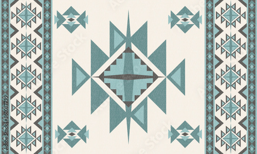 Navajo and Native American patterns blend with Aztec and tribal motifs for a bohemian, ethnic design ideal for patterns, creating a vintage, ethnic wallpaper perfect for rugs, fabrics, decorative 