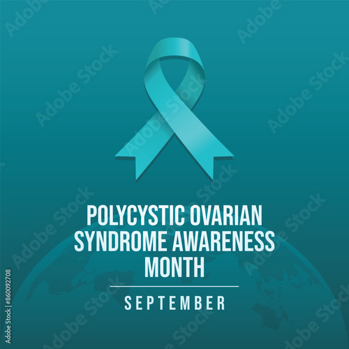 Polycystic Ovarian Syndrome Awareness Month. Flat art design. Vector design. Vector ribbon. Good for usage template ccelebration. eps 10.