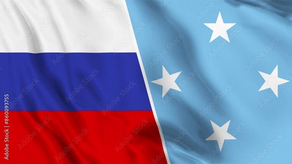 Russia and Micronesia Federated States Flag Loop Russia and Micronesia Federated States Flag Loop