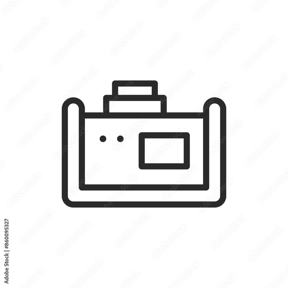 Power generator, linear style icon. Portable power generator, backup power supply and electricity generation. Editable stroke width Power generator, linear style icon. Portable power generator, backup power supply and electricity generation. Editable stroke width