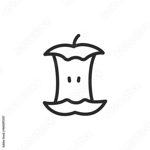 Bilde på lerret Apple core, linear style icon