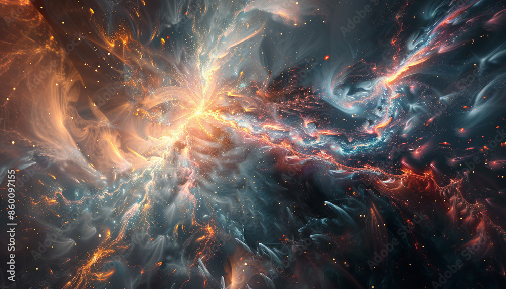 Obraz premium Kaleidoscopic visuals create a fantastical scenery, immersing you in a dreamlike realm filled with vibrant colors and mesmerizing patterns