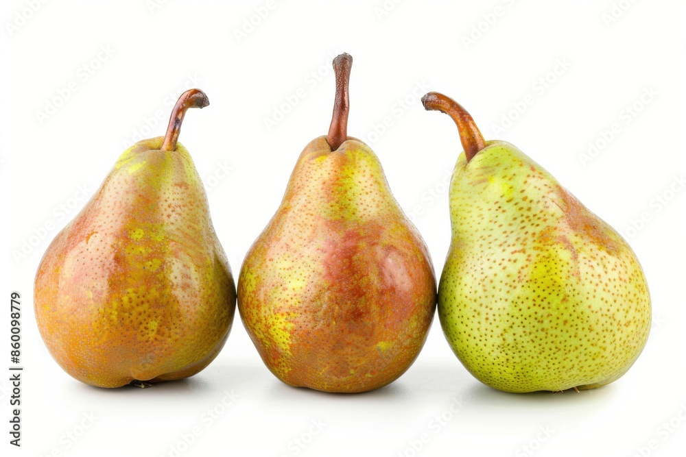 Pears. Three Fresh Green Pears Isolated on White Background Pears. Three Fresh Green Pears Isolated on White Background