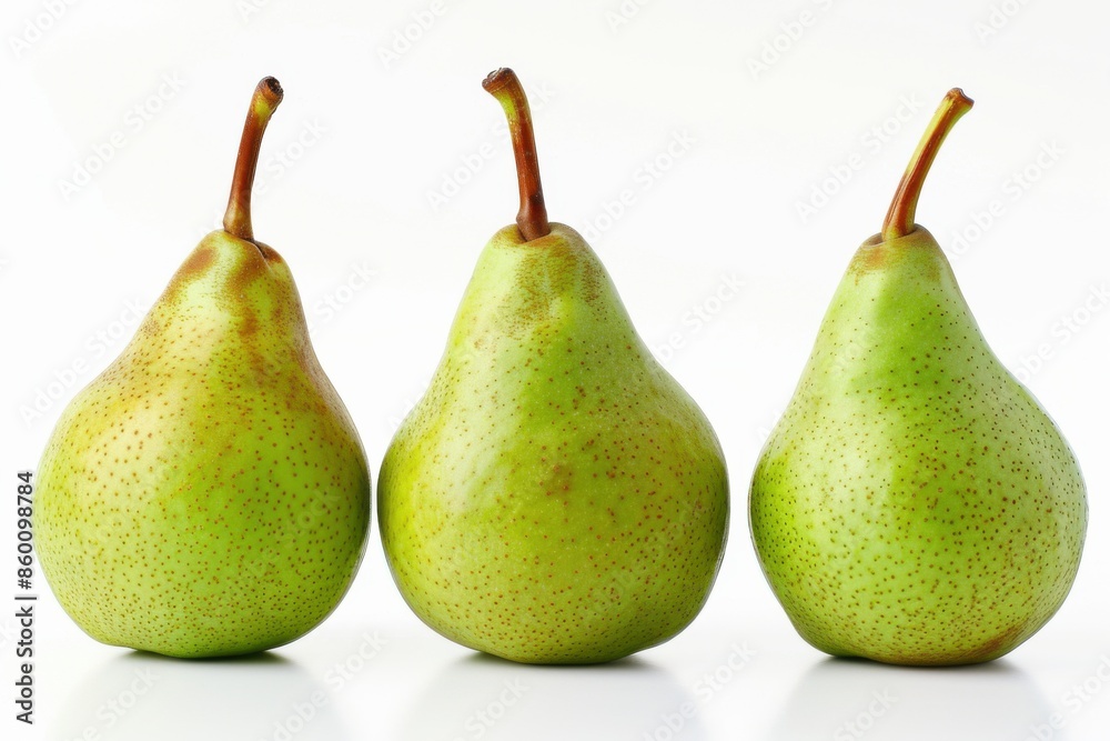 Pears. Fresh and Juicy Green Fruits Isolated on White Background Pears. Fresh and Juicy Green Fruits Isolated on White Background