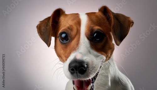 portrait of a funny dog jack russell terrier closeup isolated on white background © Trevin
